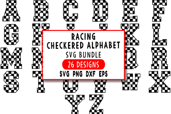 Download Racing Checkered Alphabet SVG - Alphabet Collection