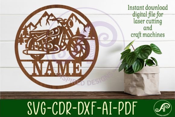 Download Motorcycle Name Sign Svg Laser Cut File - Motorcycle name sign Collection