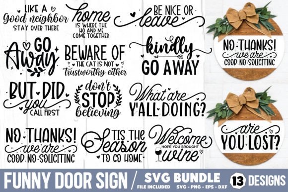 Download Funny Door Sign SVG Bundle - Door sign svg Collection