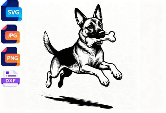 Download German Shepherd Dog Bone SVG Cut File - Bone Collection