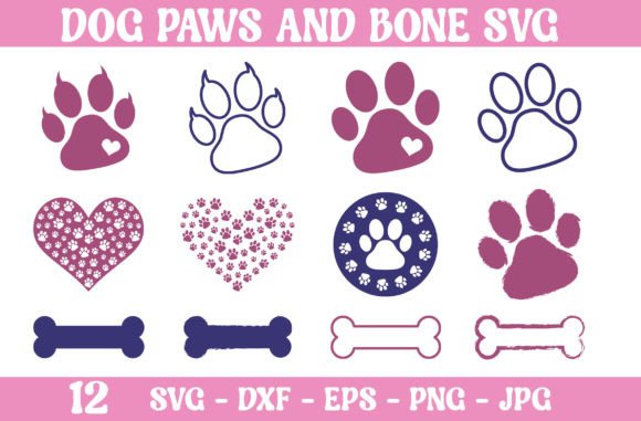 Download Dog Paw Print Svg, Bone Svg Vector - Bone Collection