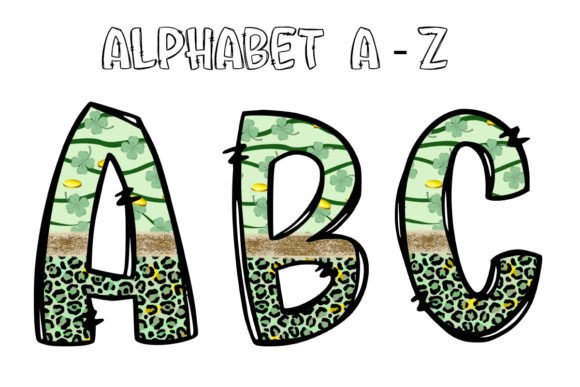 Download St Patricks Alphabet Doodle Clover Coin - Alphabet Collection
