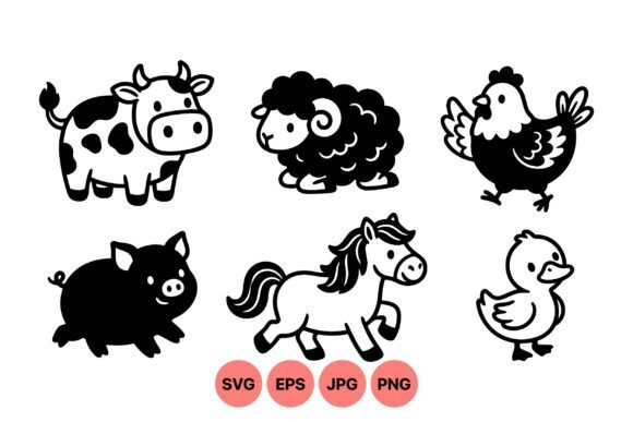 Download Cute Farm Animals SVG Pack - Farm animals svg Collection