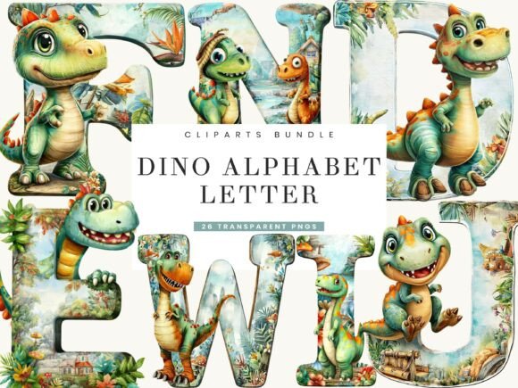Download Dino Alphabet Letter Clipart Bundle - Alphabet Collection