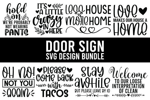 Download Door Sign SVG Design Bundle - Door sign svg Collection