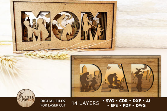 Download MOM &amp; DAD BUNDLE Multilayer Cut Files - Multilayer Collection