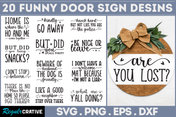 Download Funny Door Sign SVG Bundle - Door sign svg Collection