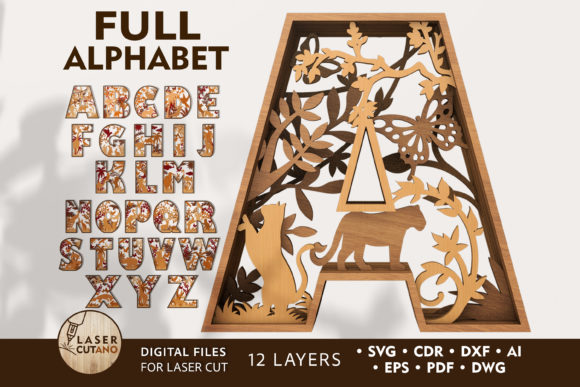 Download Alphabet Multilayer Laser Cut File - Multilayer Collection