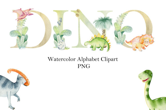 Download Watercolor Dinosaur Alphabet. - Alphabet Collection