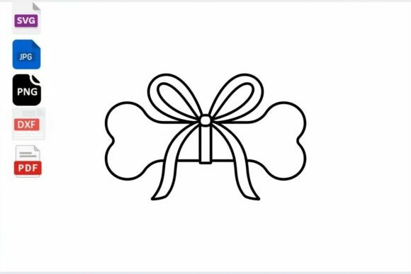 Download Dog Bone with Ribbon SVG Cut File - Bone Collection