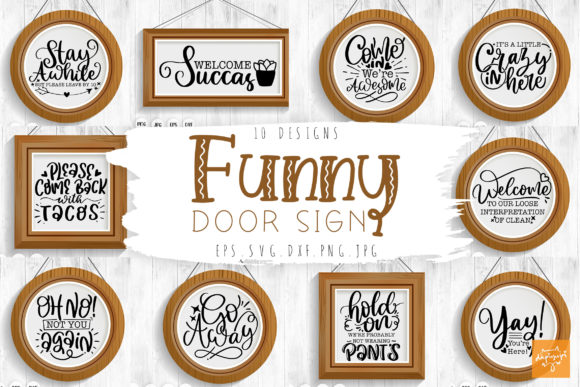 Download Funny Door Sign SVG Bundle Farmhouse SVG - Door sign svg Collection