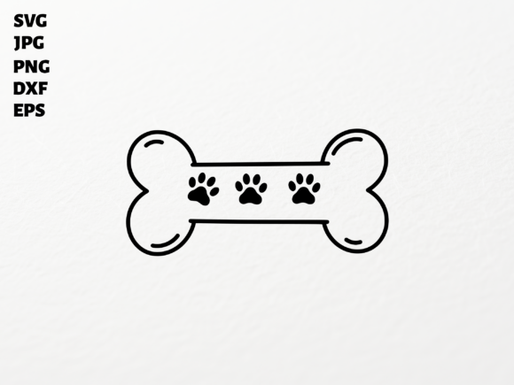 Download Paw Print Bone SVG for Cricut - Bone Collection