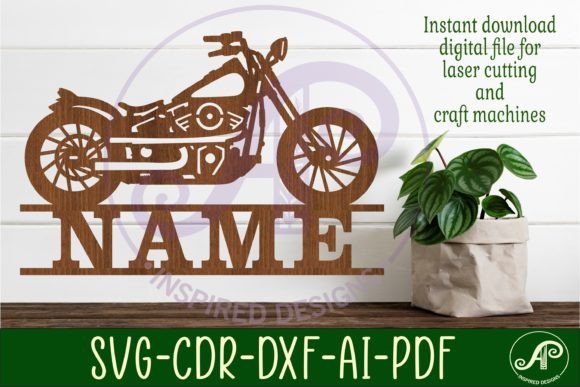 Download Motorcycle Name Sign Svg Laser Cut File - Motorcycle name sign Collection