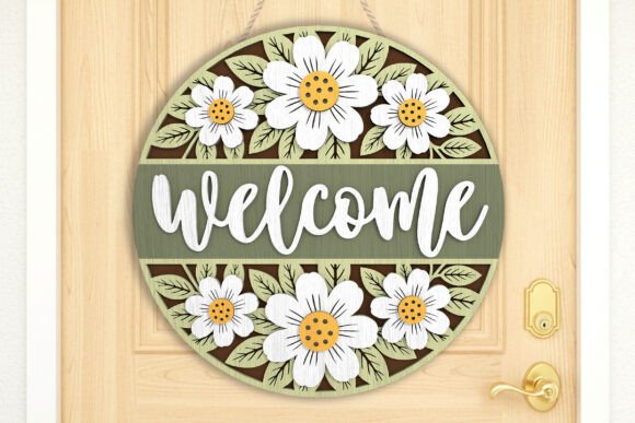 Download Floral Welcome Door Sign SVG - Door sign svg Collection