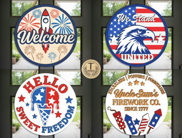 Download 4th of July Door Sign SVG Bundle - Door sign svg Collection