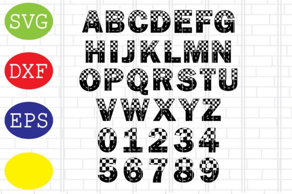Download Checkered Alphabet Svg, Road Numbers Svg - Alphabet Collection
