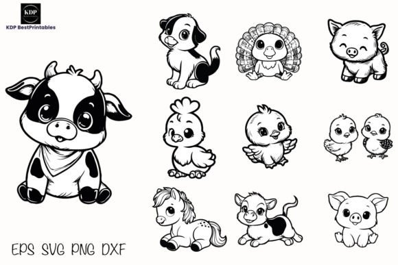 Download Farm Animals SVG Bundle,Cute Animals V3 - Farm animals svg Collection
