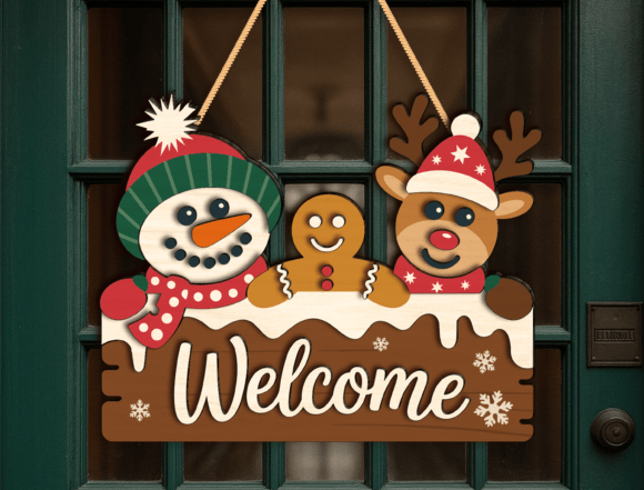 Download Welcome Christmas Friends Door Sign SVG - Door sign svg Collection
