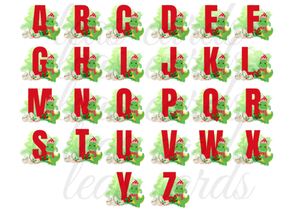 Download Christmas Dinosaur Alphabet Clipart - Alphabet Collection