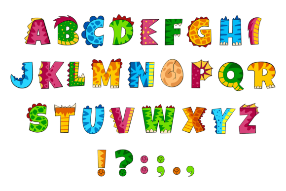 Download Dinosaur Alphabet. Cartoon Letters. Funn - Alphabet Collection