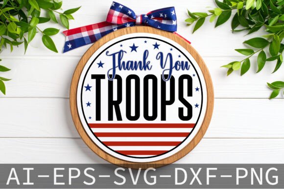 Download Thank You Troops Round Door Sign SVG - Door sign svg Collection