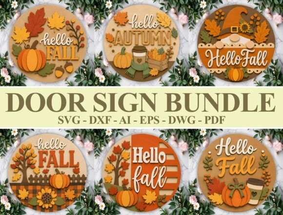 Download Fall Door Sign SVG Bundle - Door sign svg Collection