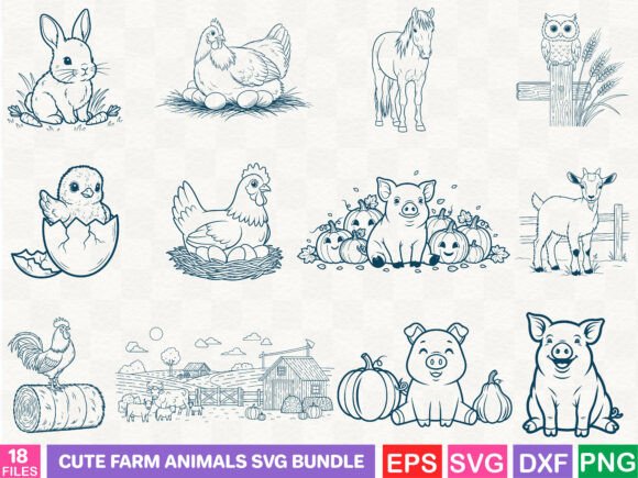 Download Cute Farm Animals SVG Bundle - Farm animals svg Collection